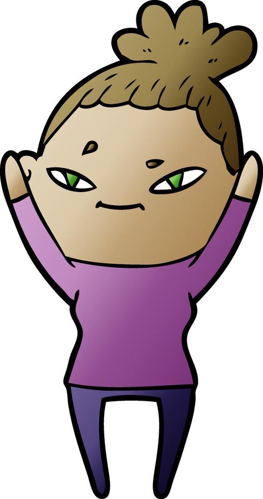 Vector girl in cartoon style