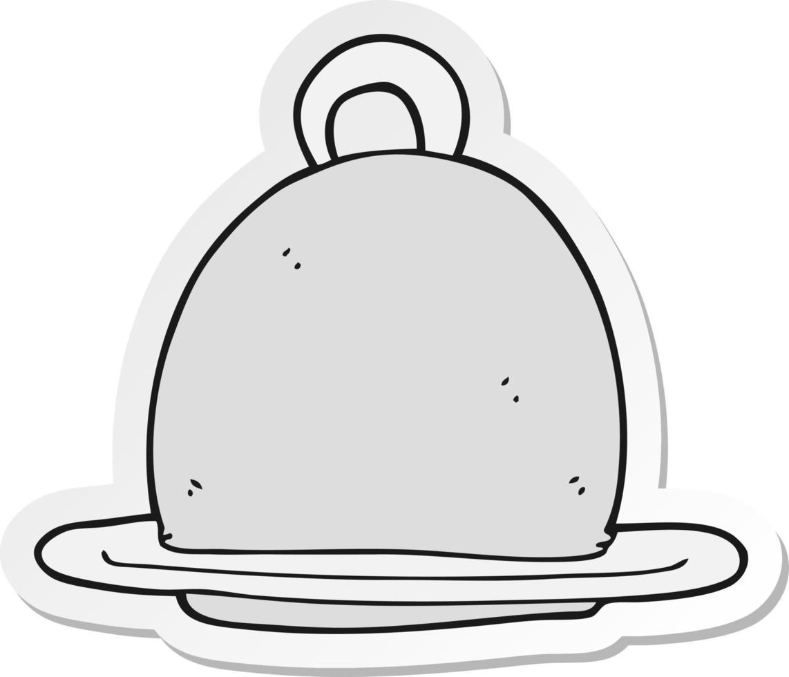 sticker of a cartoon dinner service vector