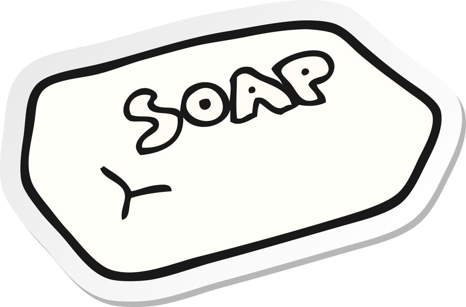 sticker of a cartoon soap vector