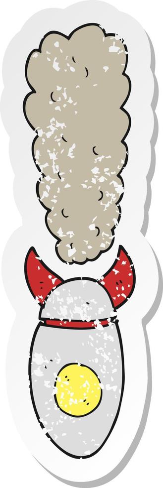 retro distressed sticker of a cartoon falling bomb vector