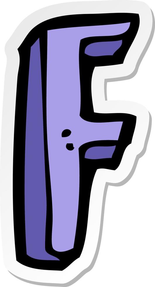 sticker of a cartoon letter vector