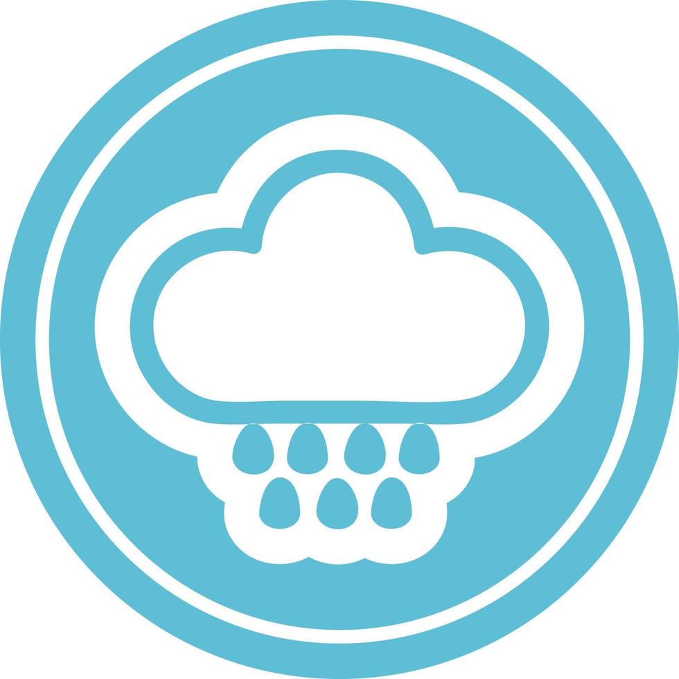 rain cloud circular icon vector