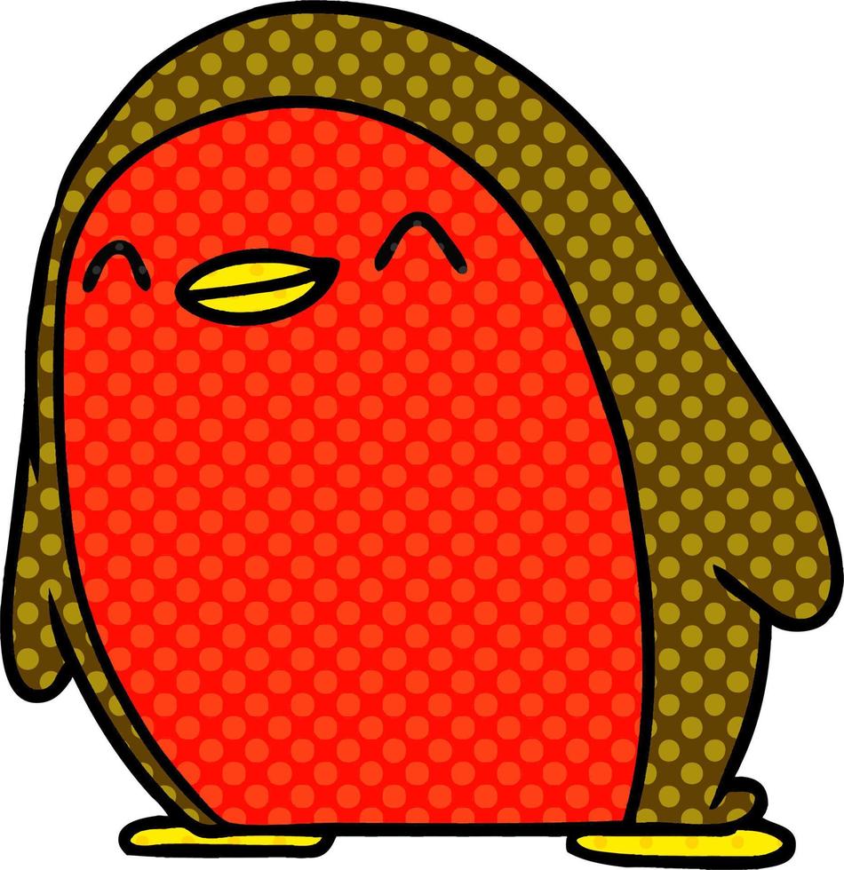 cartoon cute kawaii red robin vector