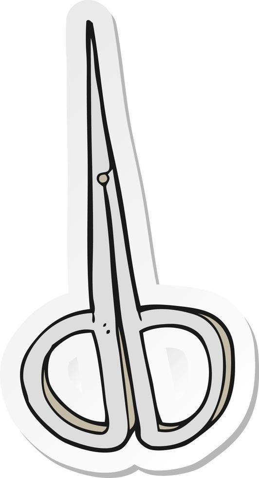 sticker of a cartoon nail scissors vector