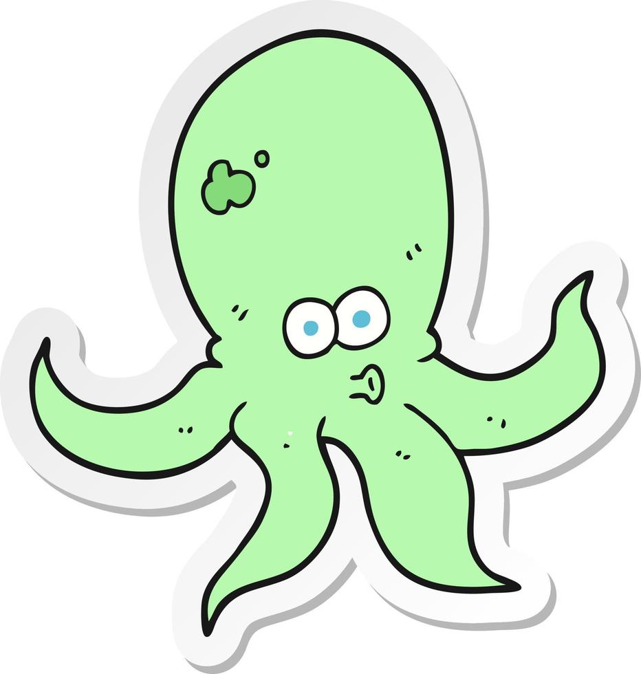 pegatina de un pulpo de dibujos animados vector