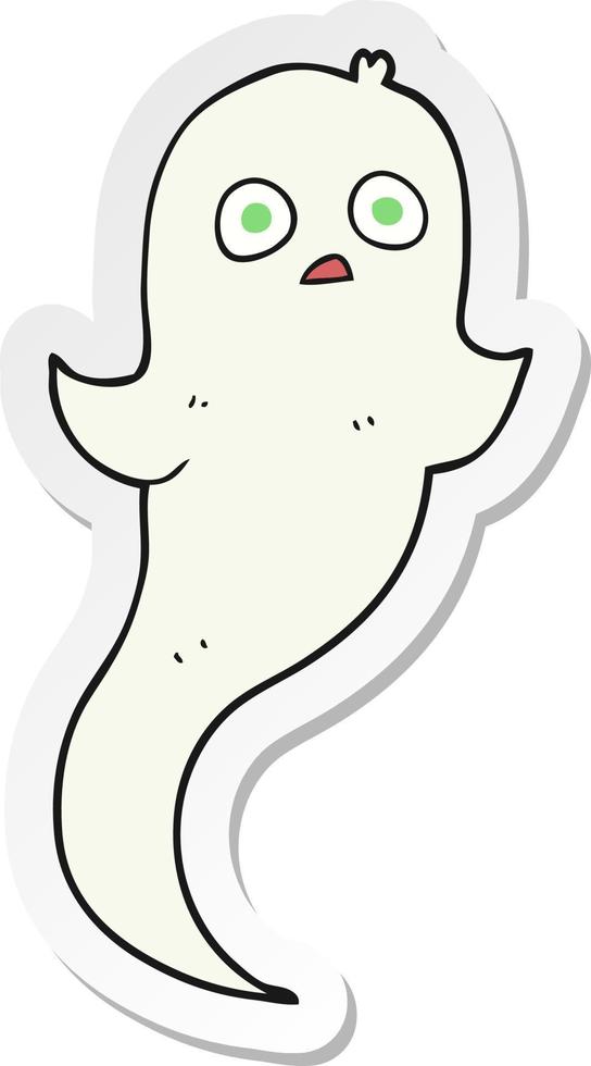 pegatina de un fantasma de halloween de dibujos animados vector