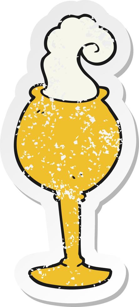 retro distressed sticker of a cartoon magic goblet vector