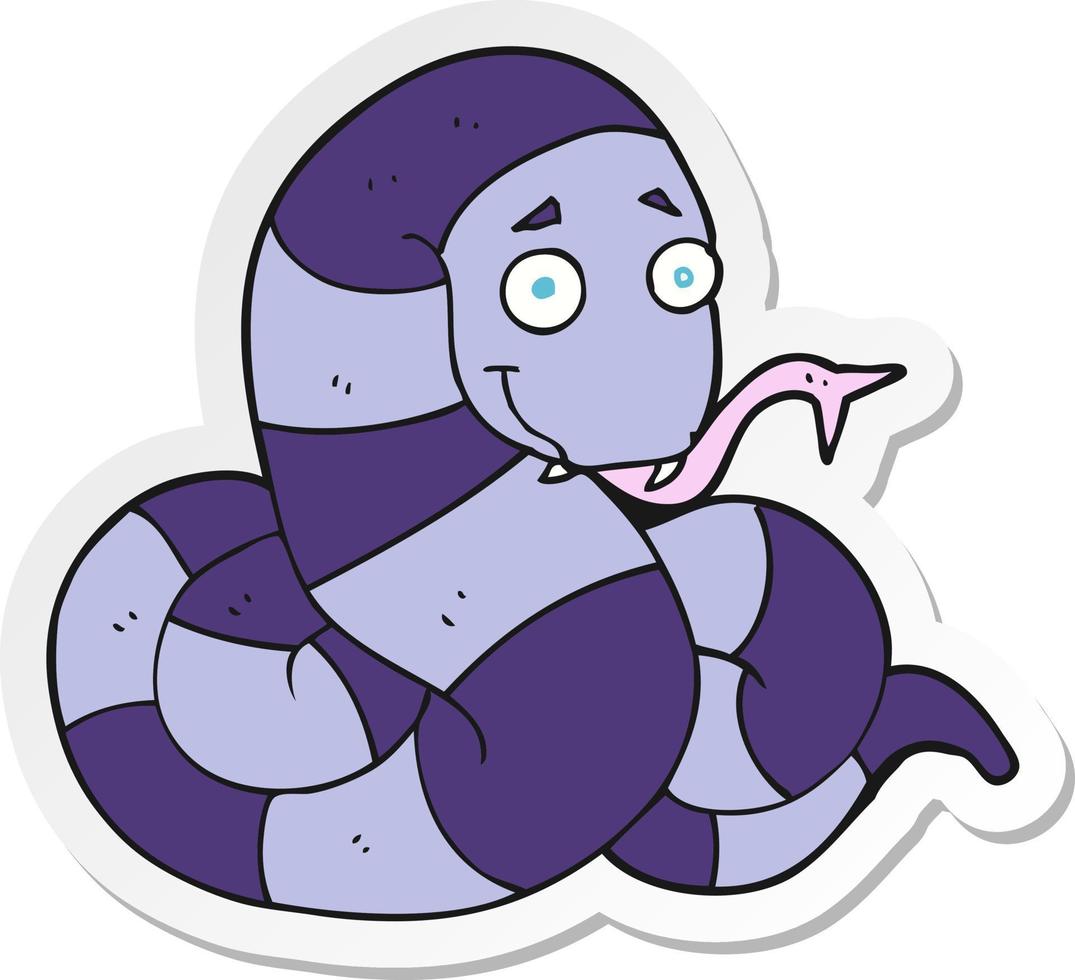 sticker of a cartoon snake vector