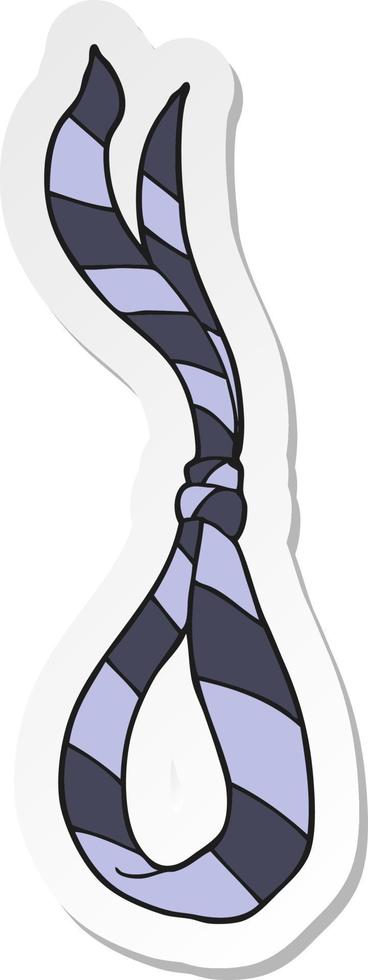 sticker of a cartoon business tie like noose vector