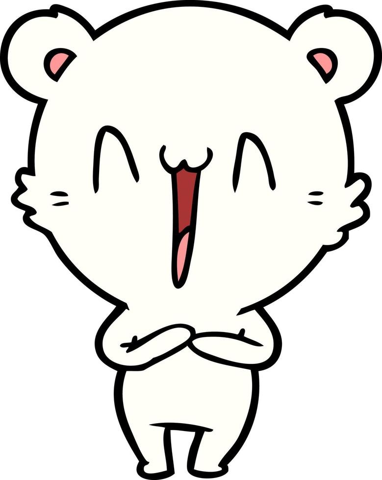 happy polar bear cartoon vector