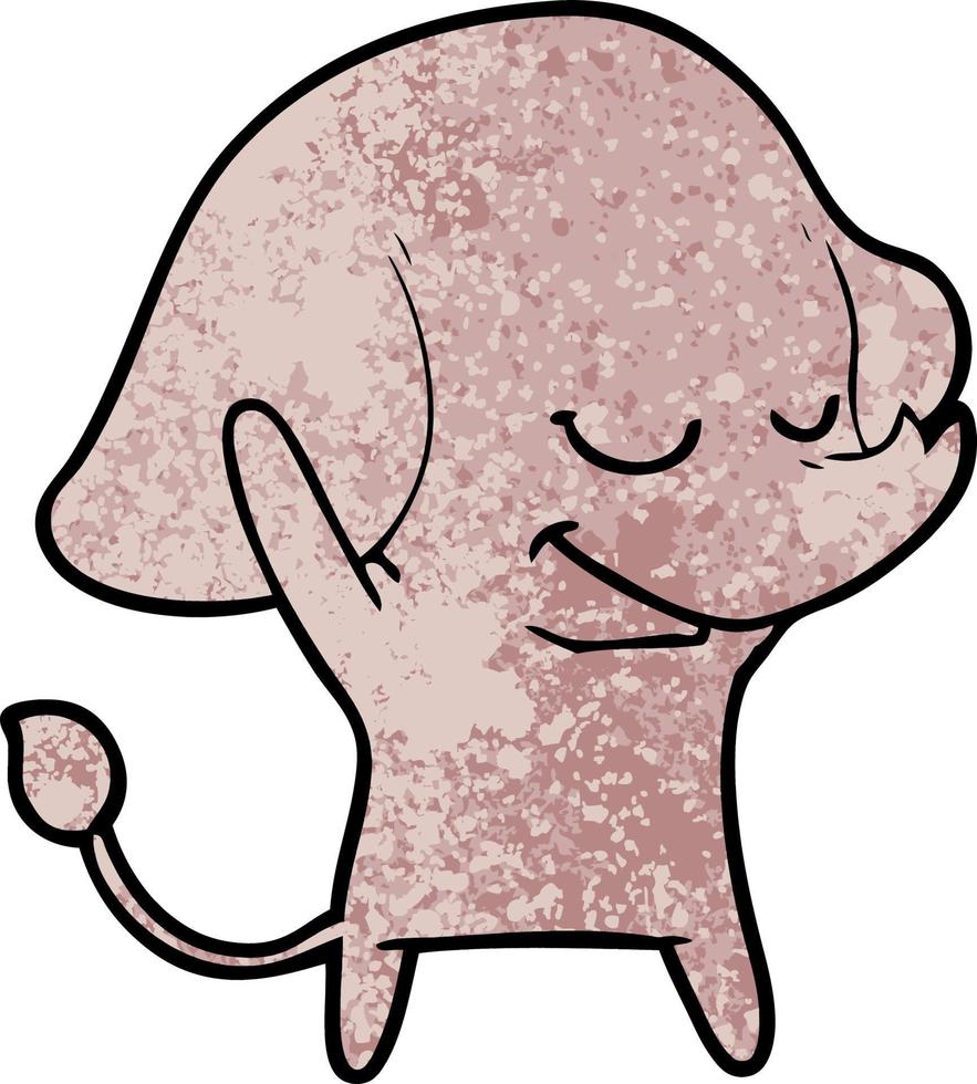 elefante sonriente de dibujos animados vector