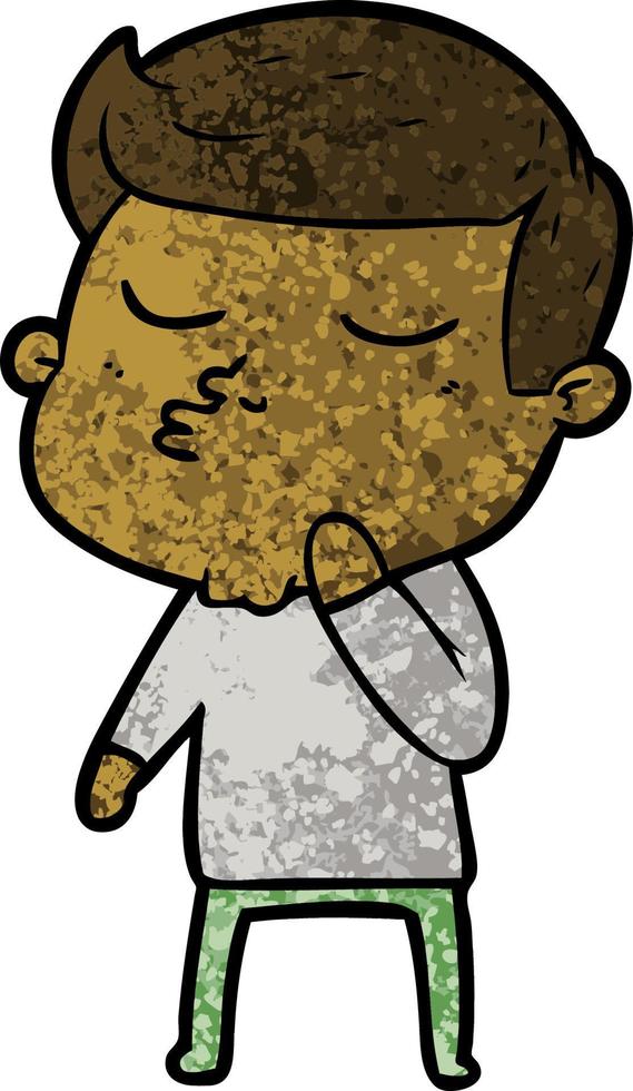cartoon model guy pouting vector