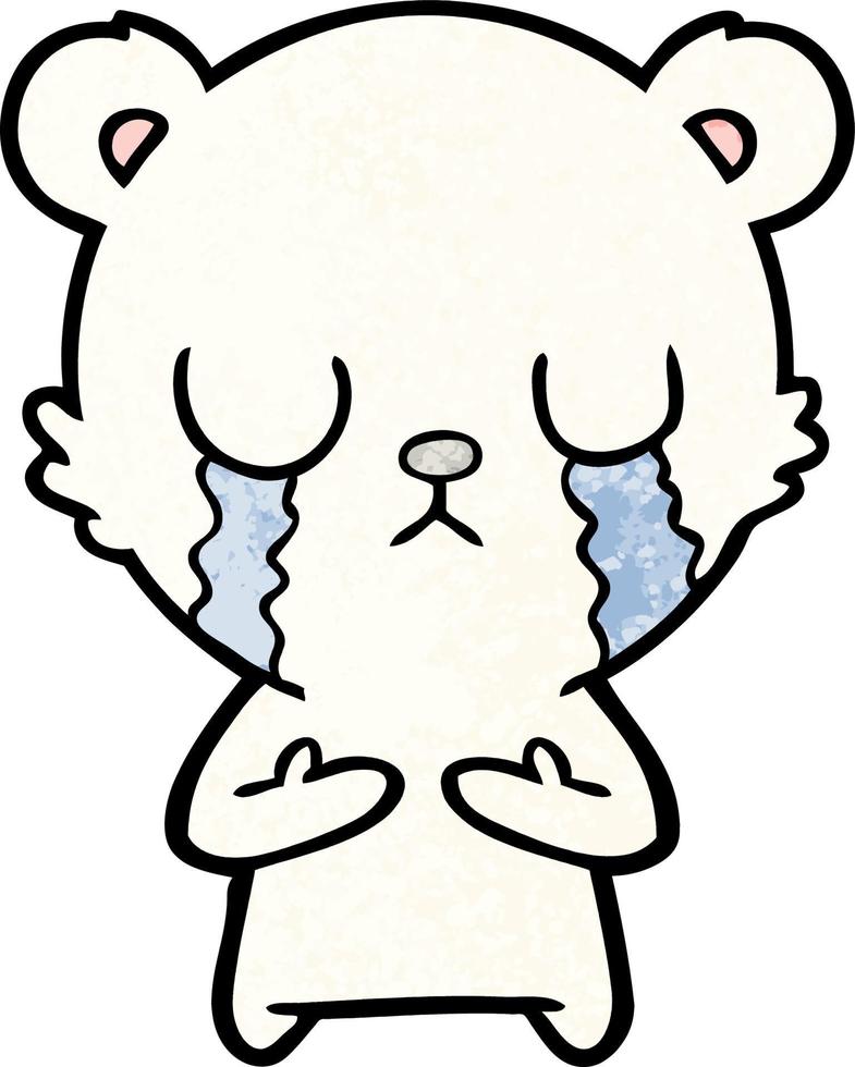 sad little polar bear cartoon vector