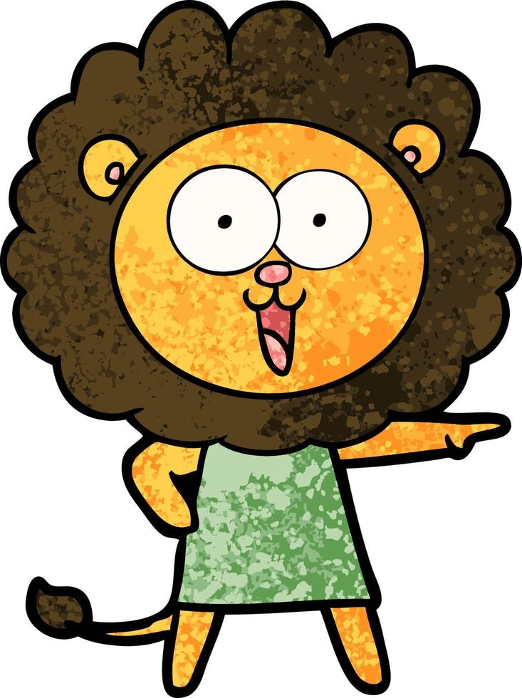 happy cartoon lion vector
