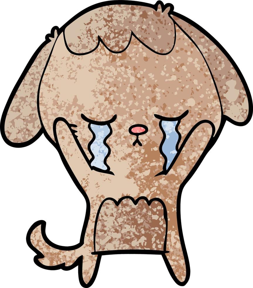 cartoon dog crying vector