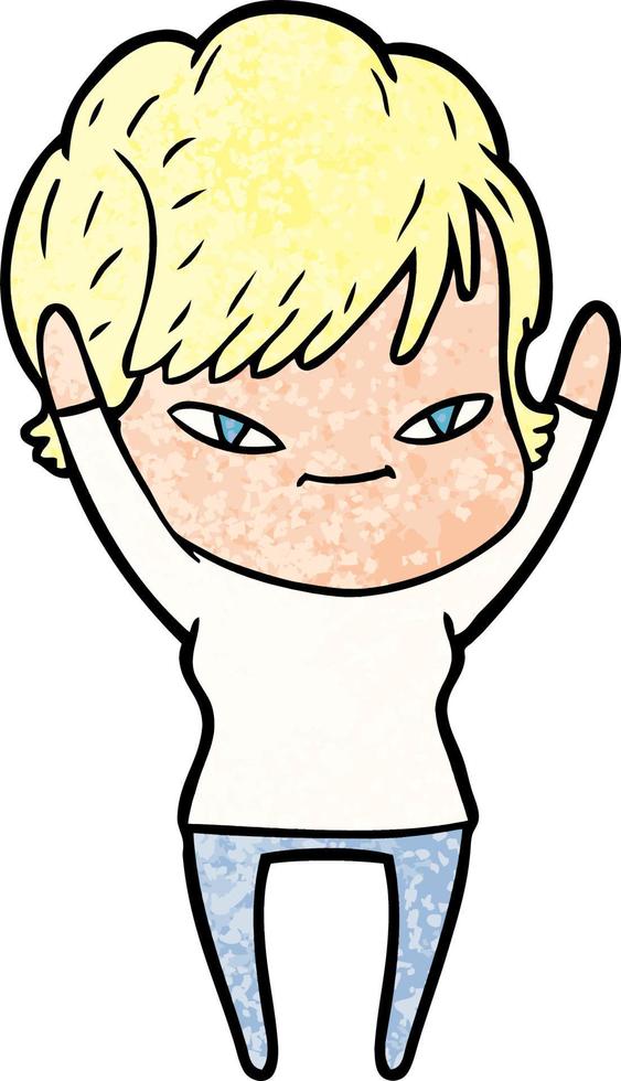 cartoon happy woman vector