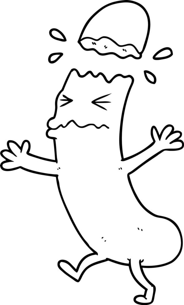 funny cartoon sausage character vector