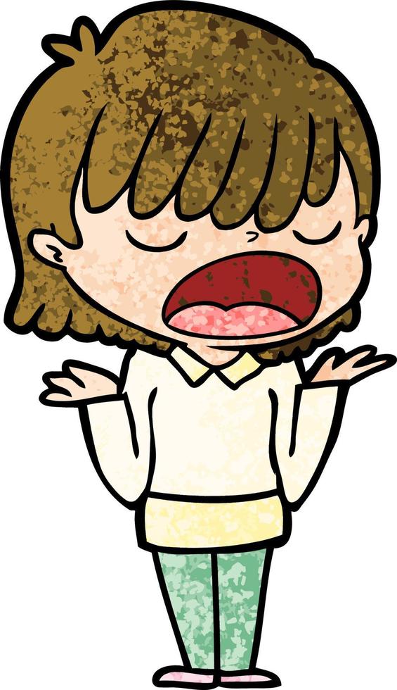 cartoon woman talking loudly vector