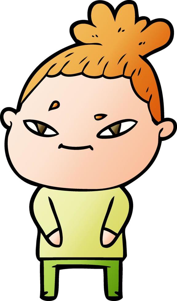 cartoon doodle character woman vector
