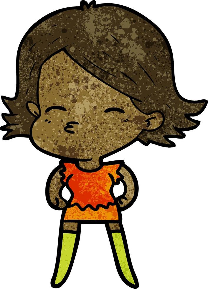 cartoon doodle character woman vector