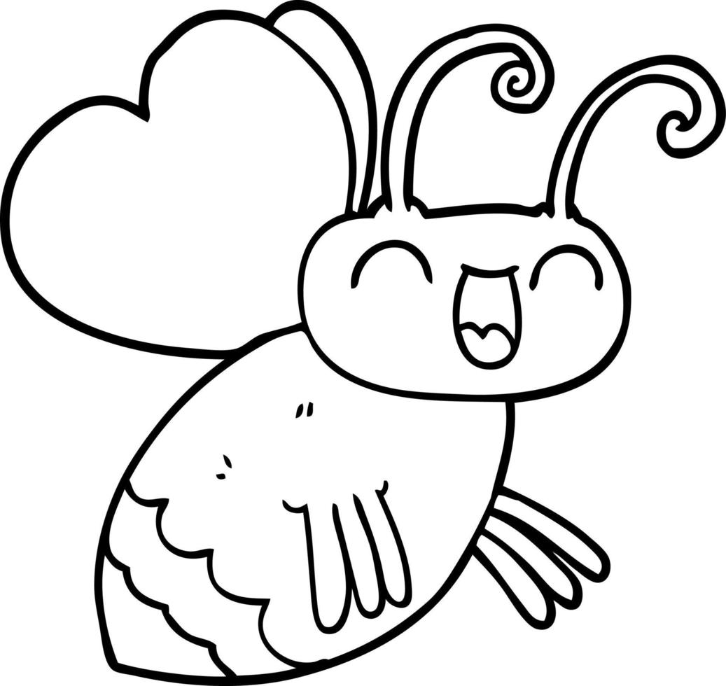 cartoon line drawing bug vector