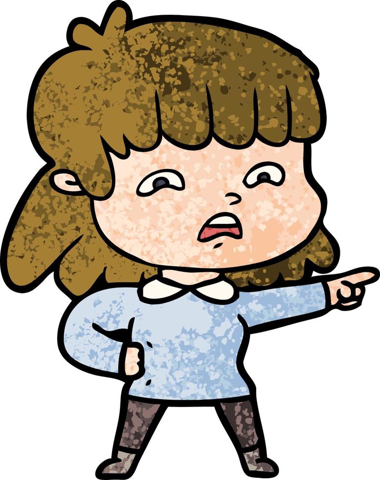 cartoon worried woman vector