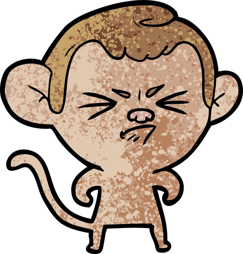cartoon annoyed monkey vector