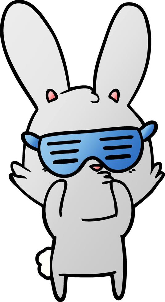 curious bunny cartoon vector