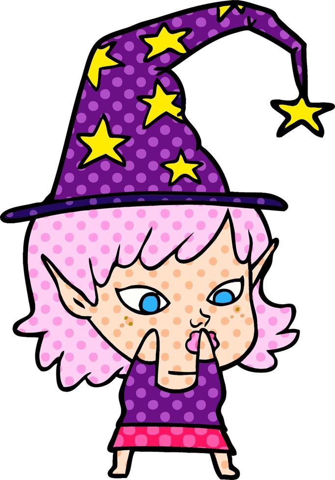 pretty cartoon witch girl vector