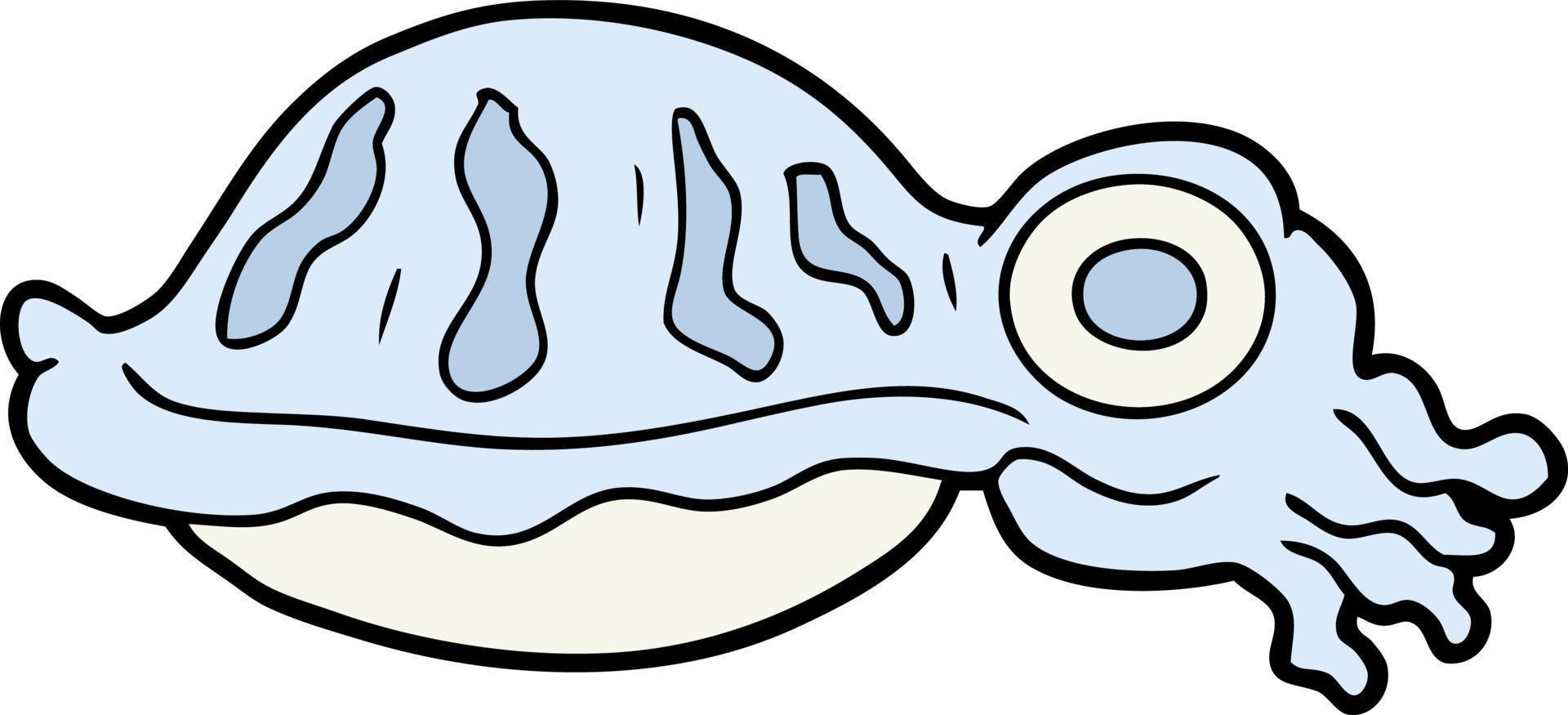 cartoon blue squid vector