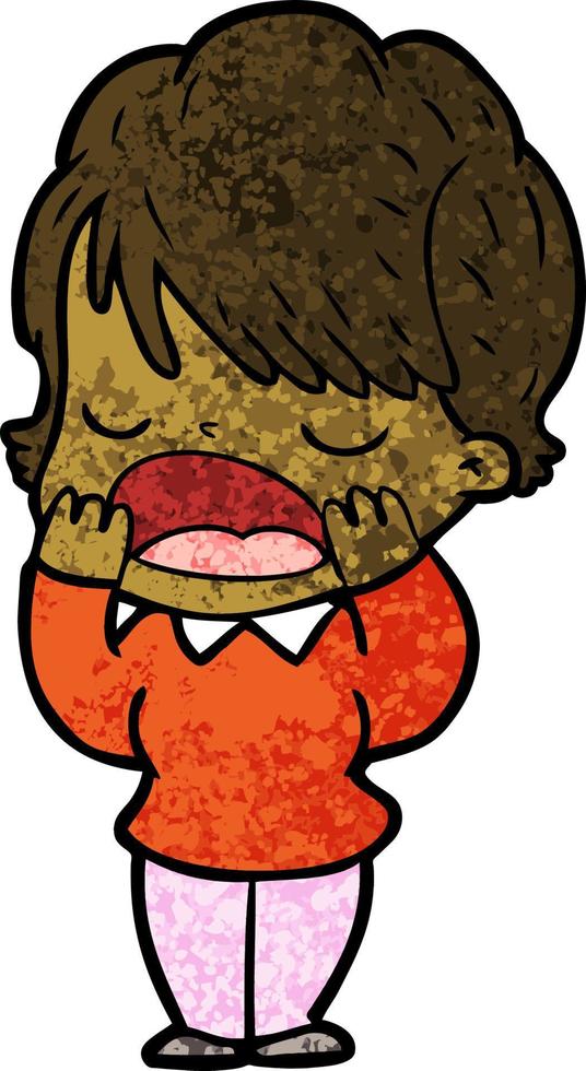 cartoon woman talking vector
