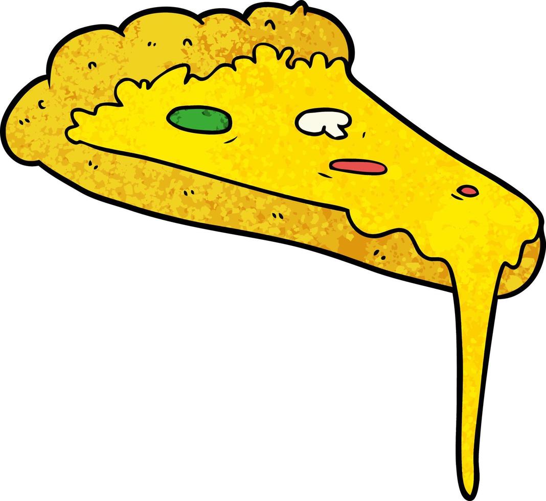 rebanada de pizza de dibujos animados vector