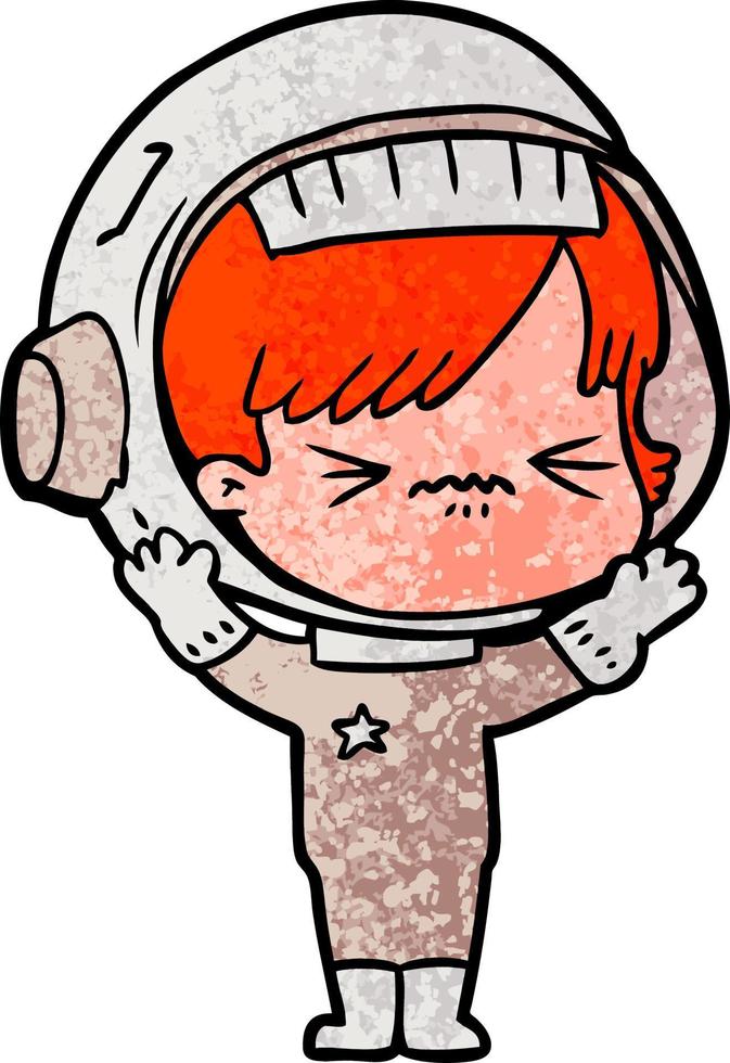 cartoon astronaut woman vector