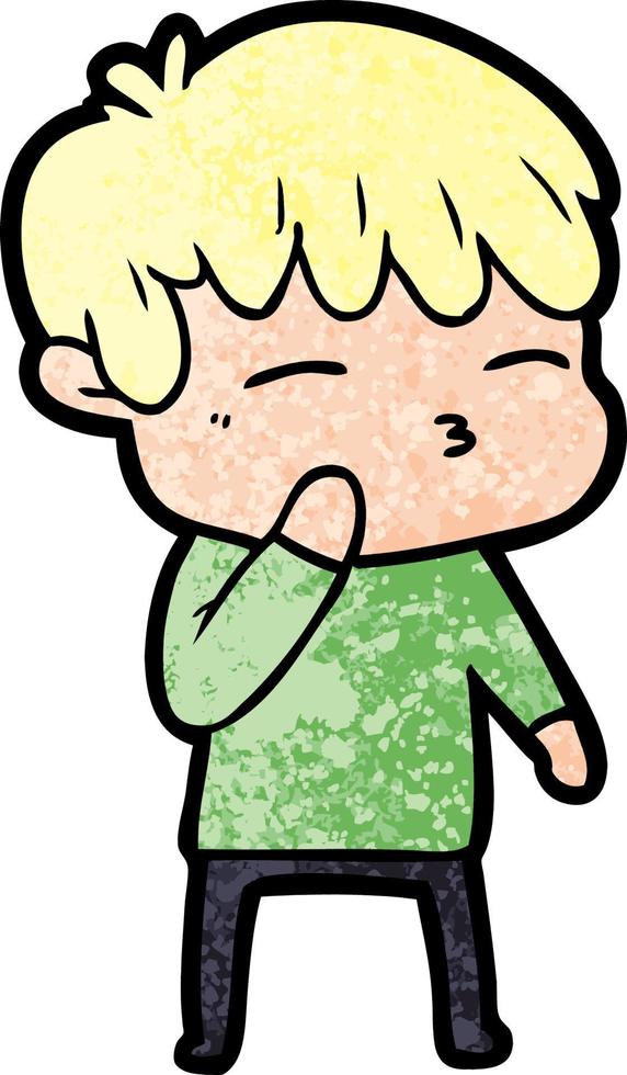 cartoon curious boy vector