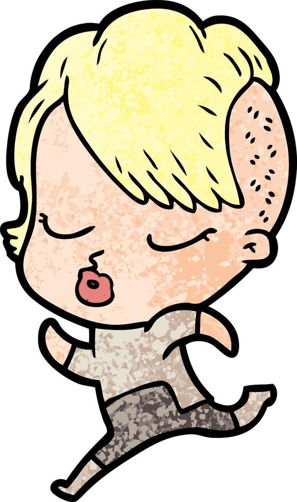 cartoon pretty hipster girl vector