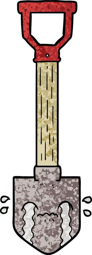 cartoon crying shovel vector