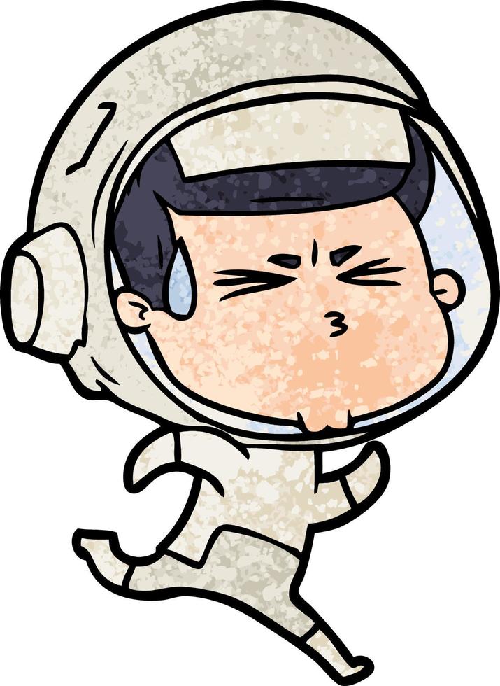 cartoon stressed astronaut vector