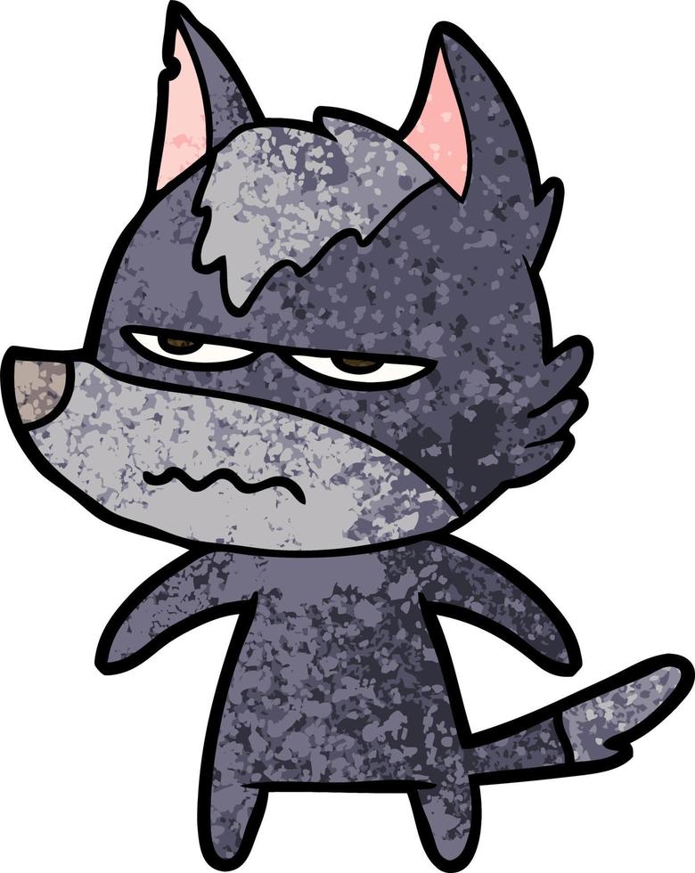 cartoon annoyed wolf vector