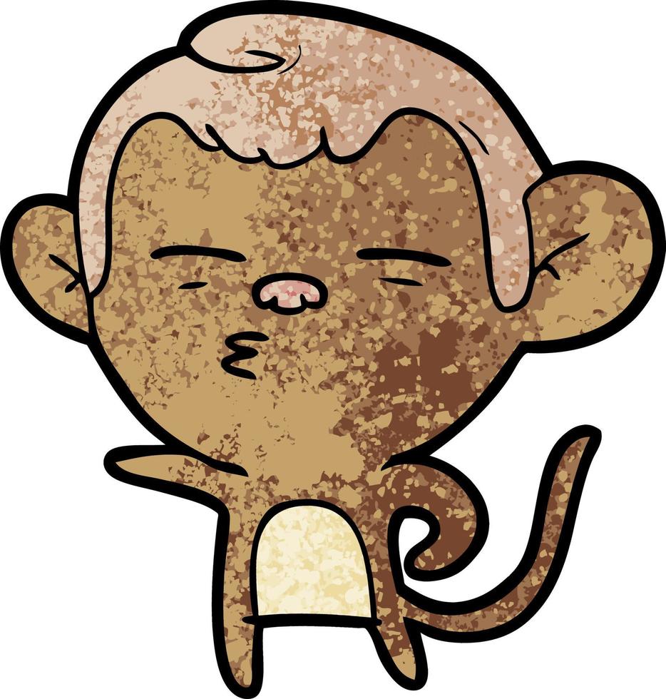 cartoon suspicious monkey vector