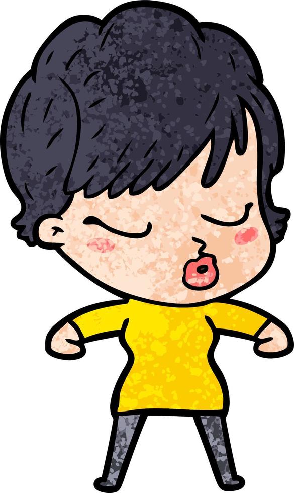 cartoon woman with eyes shut vector
