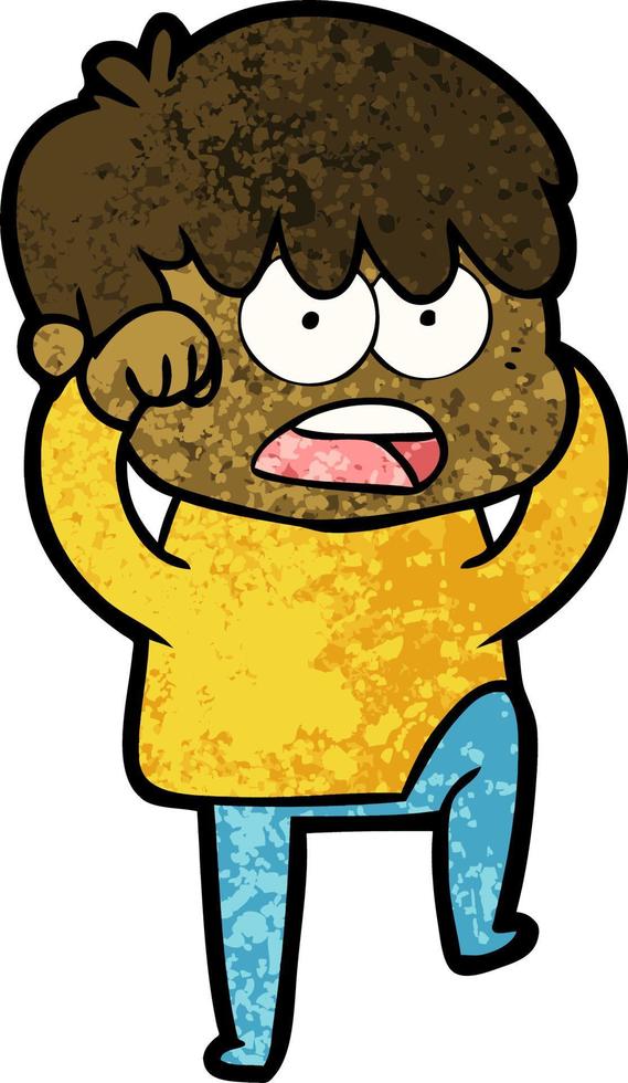 worried cartoon boy vector