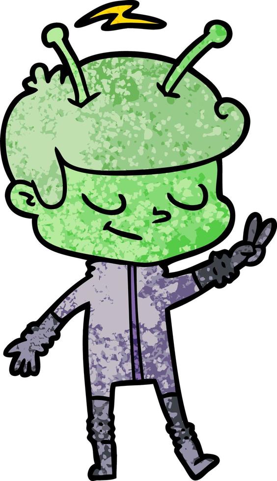 friendly cartoon spaceman vector