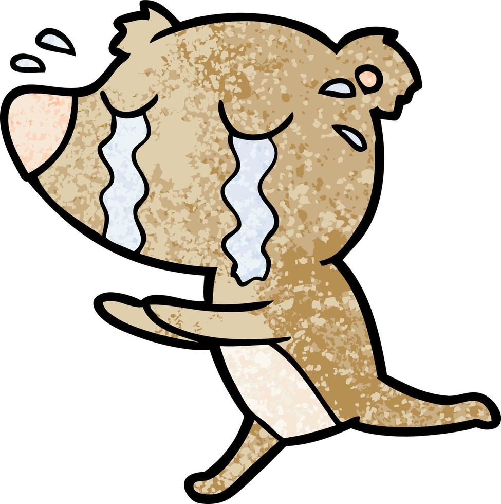 crying bear cartoon chraracter vector