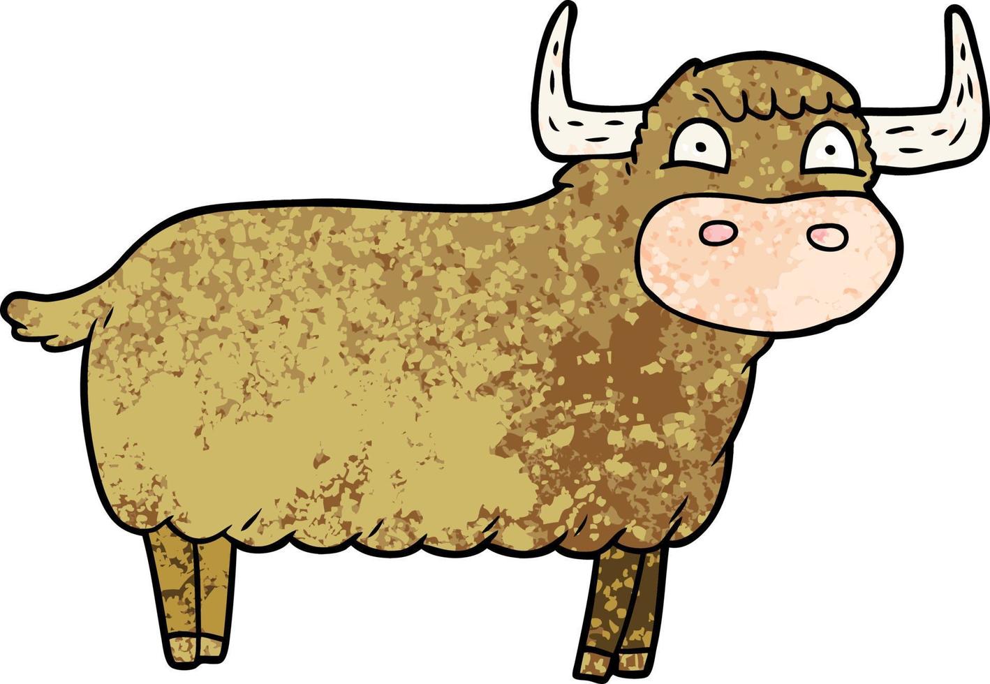 vaca de las tierras altas de dibujos animados vector