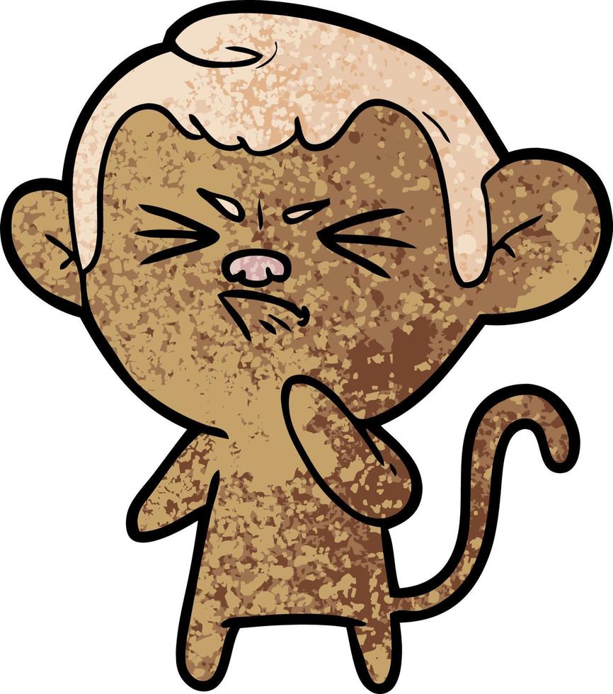 cartoon angry monkey vector