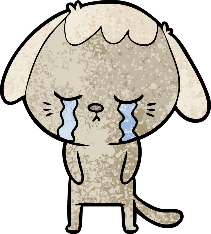 cute puppy crying cartoon vector