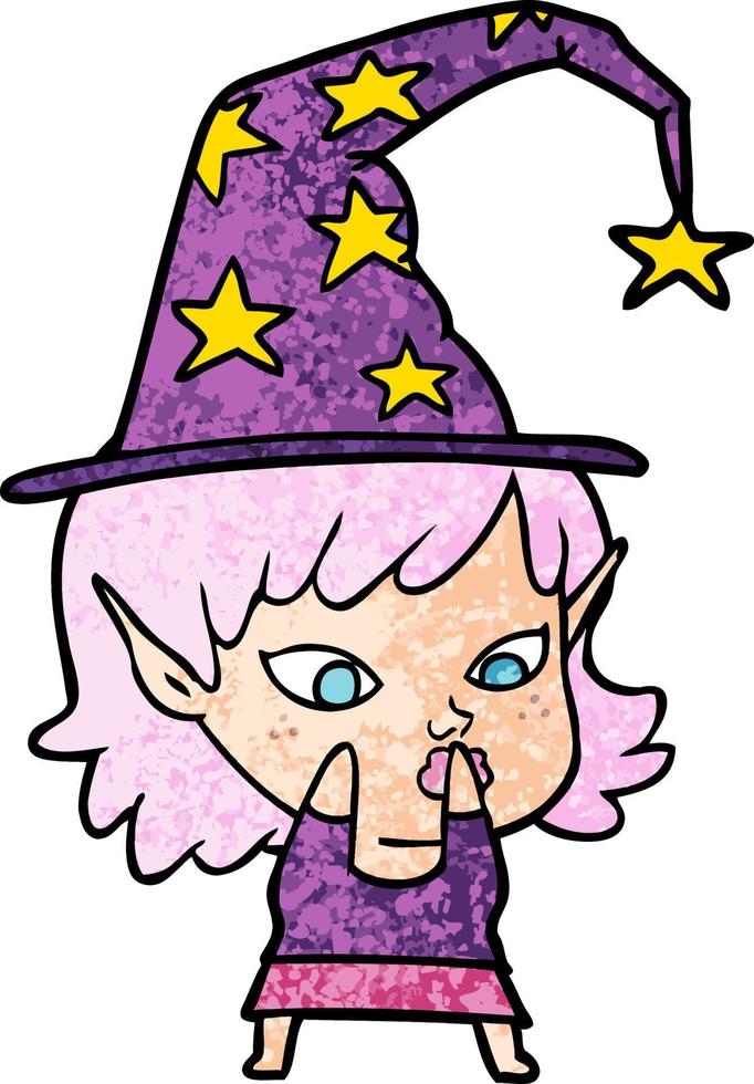 pretty cartoon witch girl vector