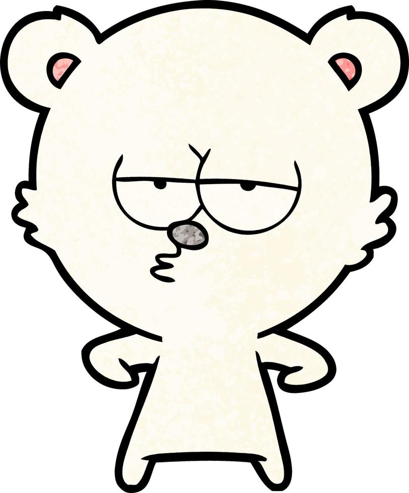 bored polar bear cartoon vector