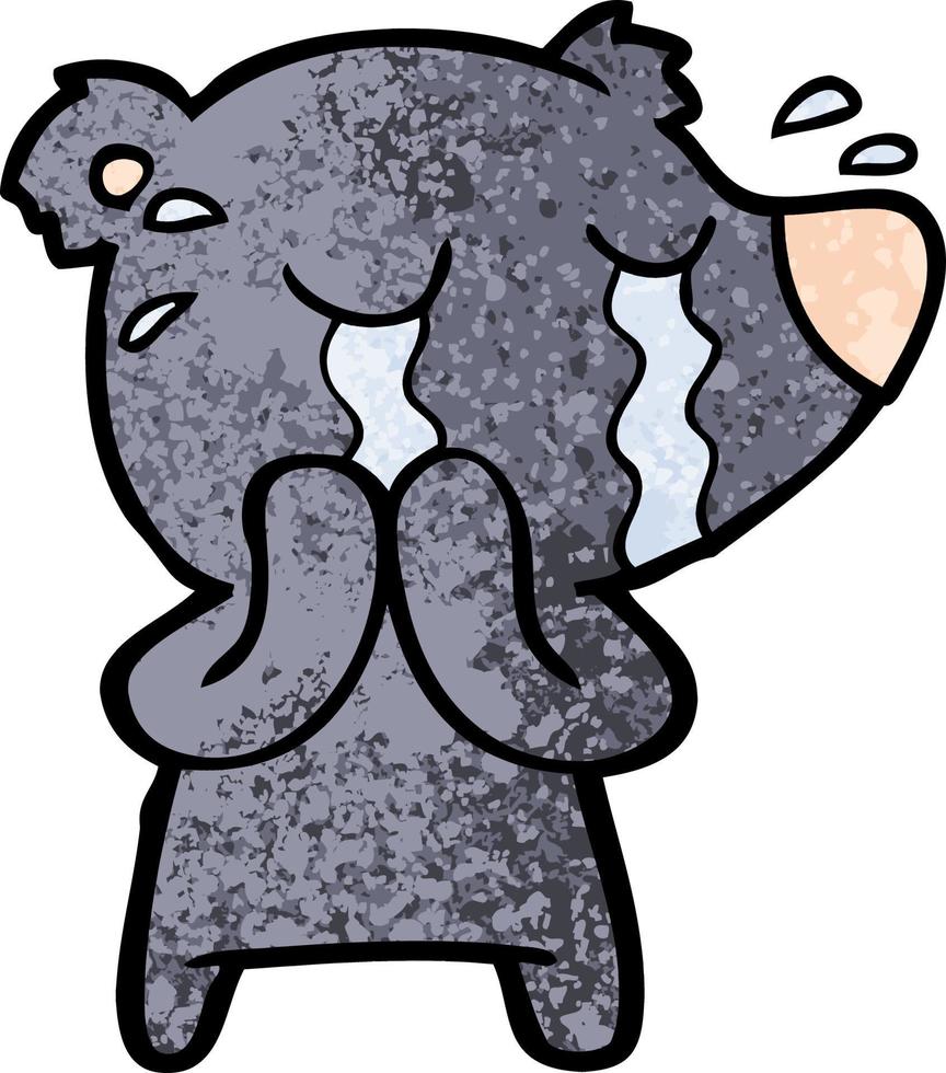 crying bear cartoon chraracter vector