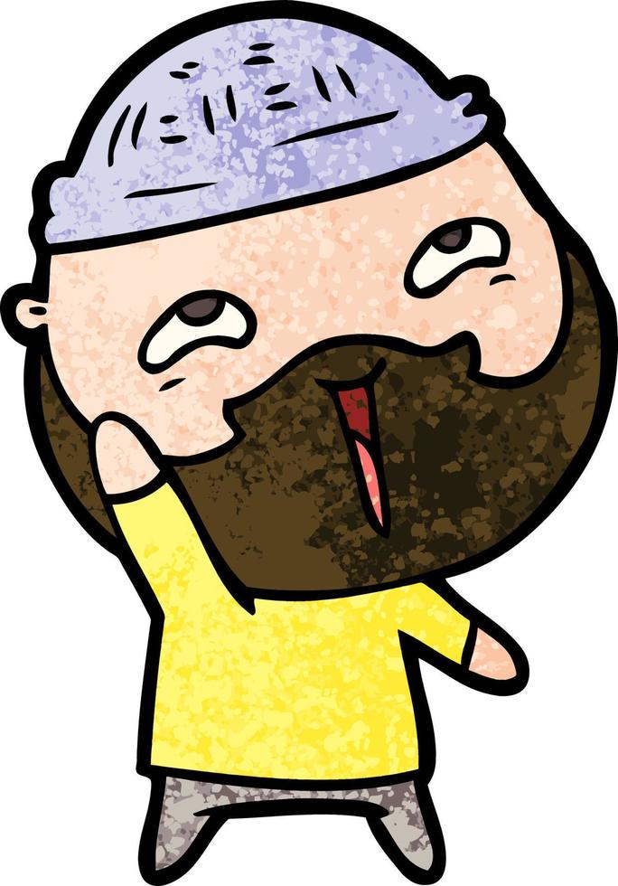 cartoon happy bearded man vector